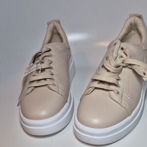 Zara Beige Sneakers with White Soles